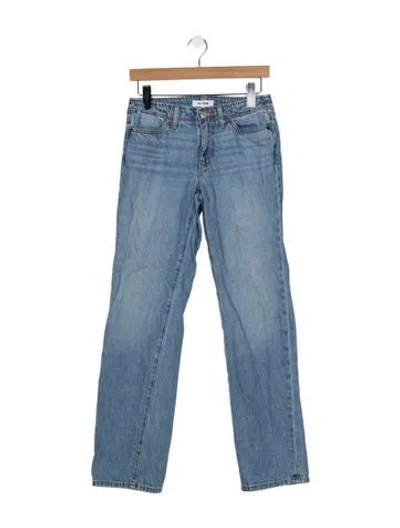 Pre-owned Re/done Mid-rise Straight Leg Jeans In Blue