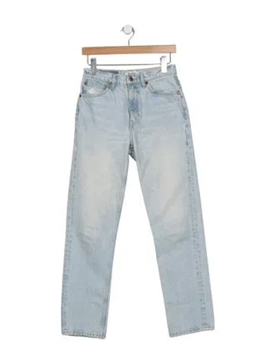 Pre-owned Re/done Mid-rise Straight Leg Jeans In Blue