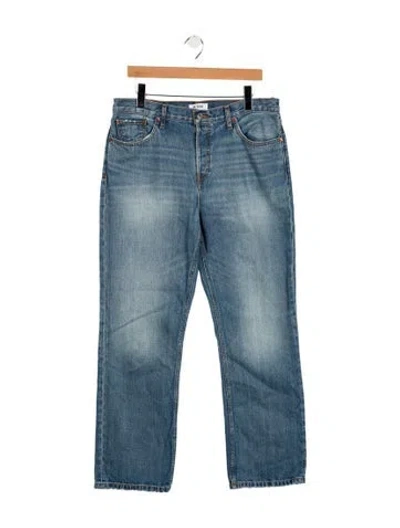 Pre-owned Re/done Mid-rise Straight Leg Jeans In Blue