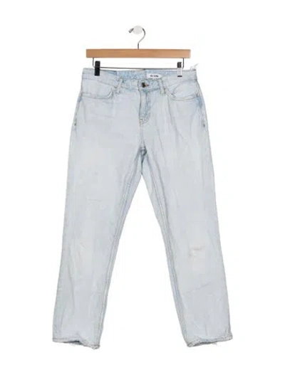 Pre-owned Re/done Mid-rise Straight Leg Jeans In Blue