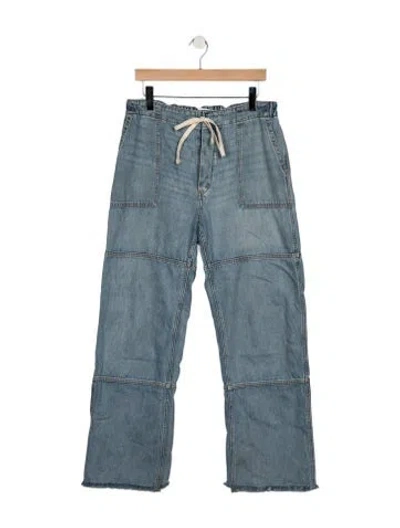 Pre-owned Re/done Mid-rise Straight Leg Jeans In Blue