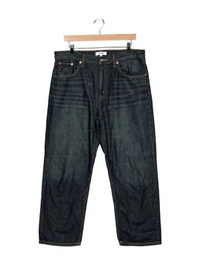 Pre-owned Re/done Mid-rise Straight Leg Jeans In Blue