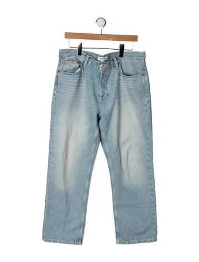 Pre-owned Re/done Mid-rise Straight Leg Jeans In Blue