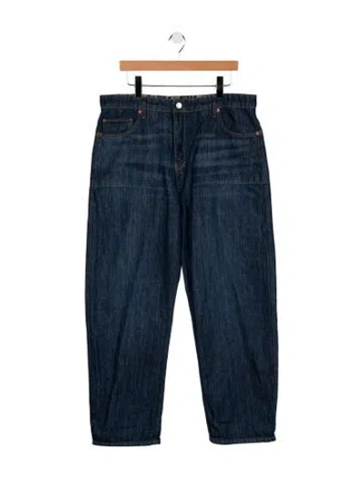 Pre-owned Re/done Mid-rise Straight Leg Jeans In Blue
