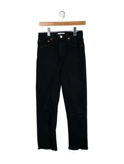 Pre-owned Re/done Mid-rise Straight Leg Jeans In Brown
