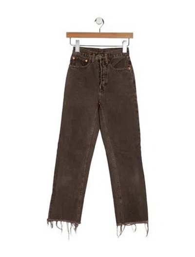 Pre-owned Re/done Mid-rise Straight Leg Jeans In Brown