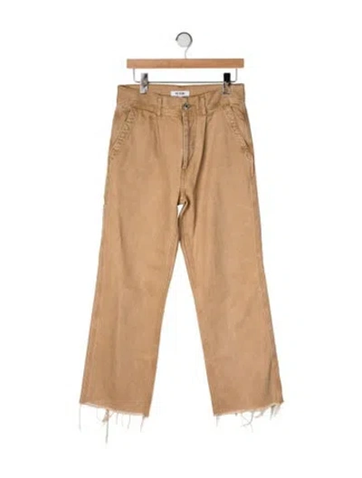 Pre-owned Re/done Mid-rise Straight Leg Jeans In Brown