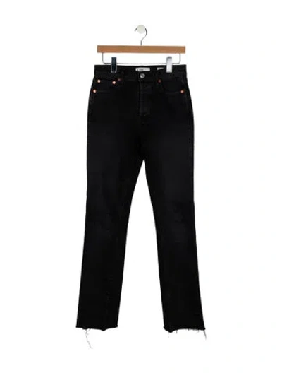 Pre-owned Re/done Mid-rise Straight Leg Jeans In Gray