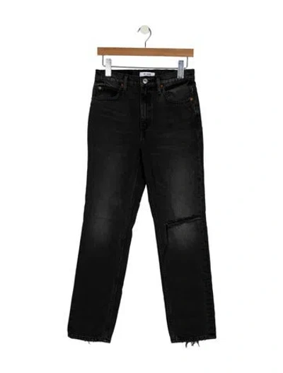 Pre-owned Re/done Mid-rise Straight Leg Jeans In Gray