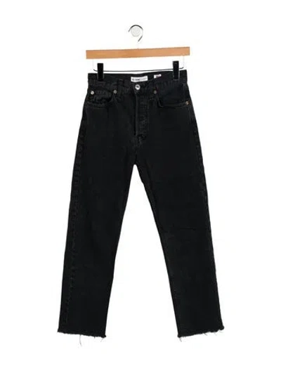 Pre-owned Re/done Mid-rise Straight Leg Jeans In Gray