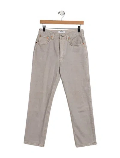 Pre-owned Re/done Mid-rise Straight Leg Jeans In Gray