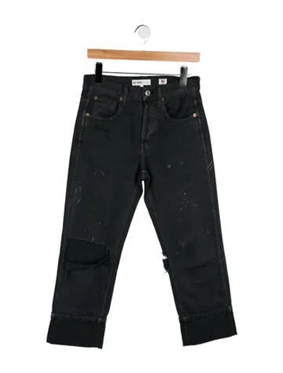Pre-owned Re/done Mid-rise Straight Leg Jeans In Gray