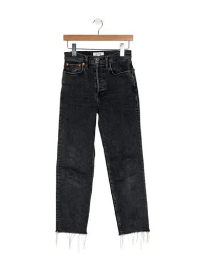 Pre-owned Re/done Mid-rise Straight Leg Jeans In Gray