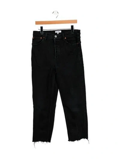Pre-owned Re/done Mid-rise Straight Leg Jeans In Gray