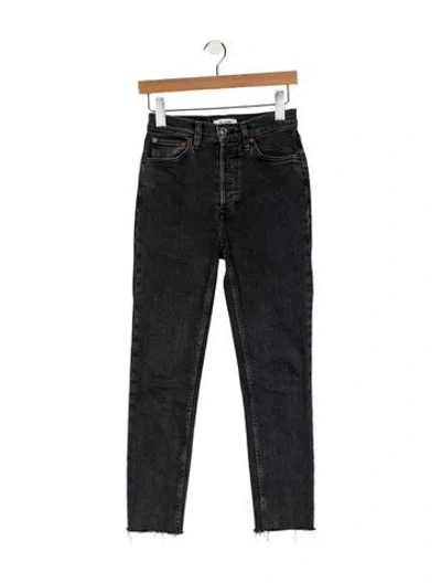 Pre-owned Re/done Mid-rise Straight Leg Jeans In Gray