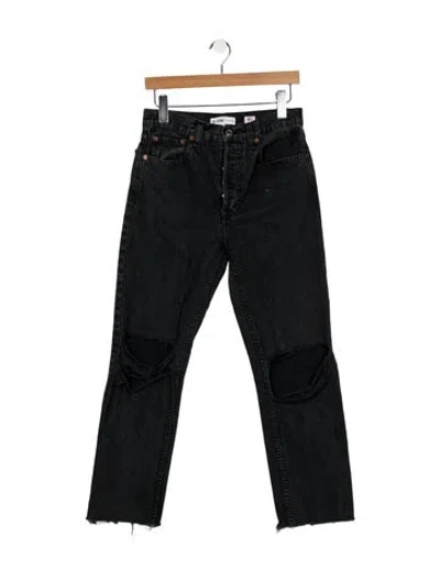 Pre-owned Re/done Mid-rise Straight Leg Jeans In Gray