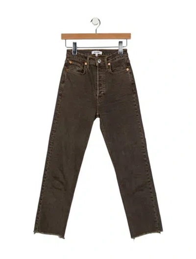 Pre-owned Re/done Mid-rise Straight Leg Jeans In Gray
