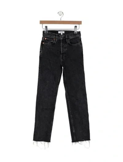 Pre-owned Re/done Mid-rise Straight Leg Jeans In Gray