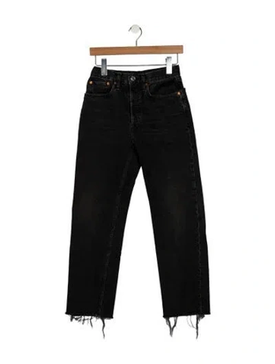 Pre-owned Re/done Mid-rise Straight Leg Jeans In Gray