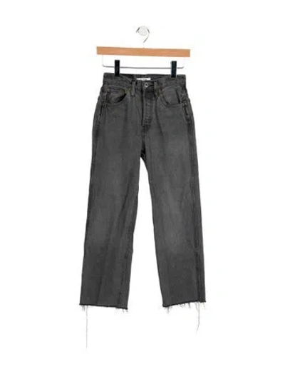 Pre-owned Re/done Mid-rise Straight Leg Jeans In Gray