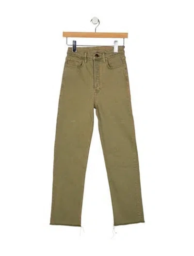 Pre-owned Re/done Mid-rise Straight Leg Jeans In Green