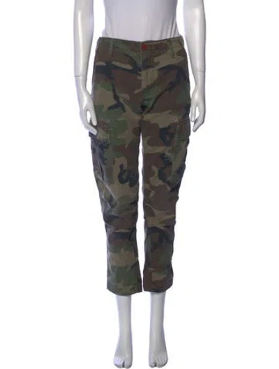 Pre-owned Re/done Mid-rise Straight Leg Jeans In Green