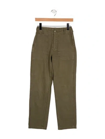 Pre-owned Re/done Mid-rise Straight Leg Jeans In Green