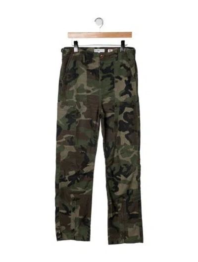 Pre-owned Re/done Mid-rise Straight Leg Jeans In Green