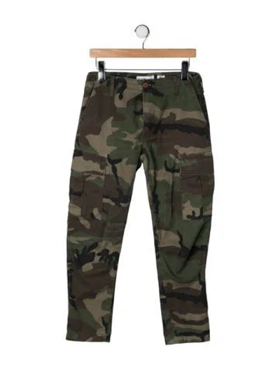 Pre-owned Re/done Mid-rise Straight Leg Jeans In Green