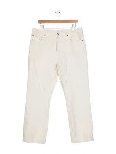 Pre-owned Re/done Mid-rise Straight Leg Jeans In Neutral