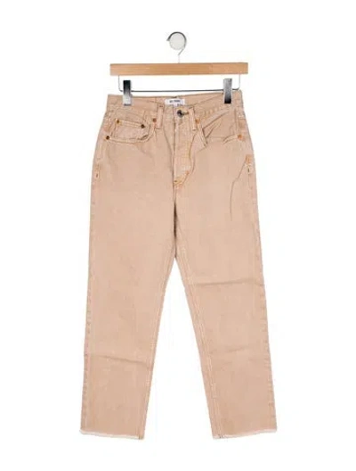 Pre-owned Re/done Mid-rise Straight Leg Jeans In Neutral