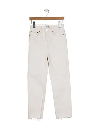Pre-owned Re/done Mid-rise Straight Leg Jeans In Neutral
