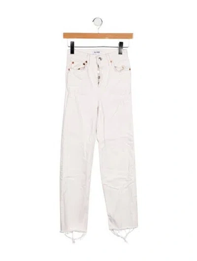 Pre-owned Re/done Mid-rise Straight Leg Jeans In Neutral