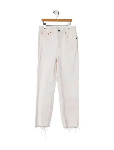 Pre-owned Re/done Mid-rise Straight Leg Jeans In Neutral