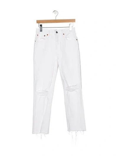 Pre-owned Re/done Mid-rise Straight Leg Jeans In Neutral