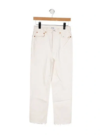 Pre-owned Re/done Mid-rise Straight Leg Jeans In Neutral