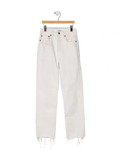 Pre-owned Re/done Mid-rise Straight Leg Jeans In Neutral