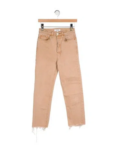Pre-owned Re/done Mid-rise Straight Leg Jeans In Neutral
