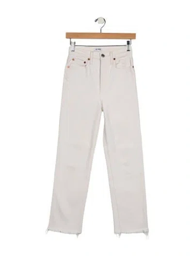 Pre-owned Re/done Mid-rise Straight Leg Jeans In Neutral