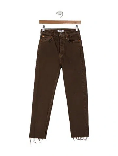Pre-owned Re/done Mid-rise Straight Leg Jeans In Neutral