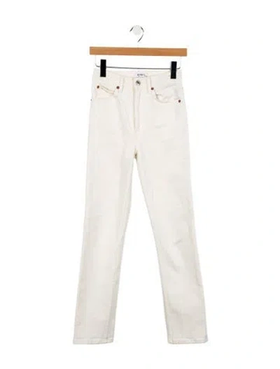 Pre-owned Re/done Mid-rise Straight Leg Jeans In Neutral