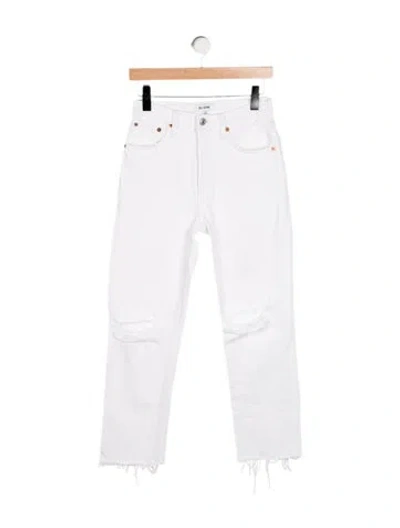 Pre-owned Re/done Mid-rise Straight Leg Jeans In Neutral