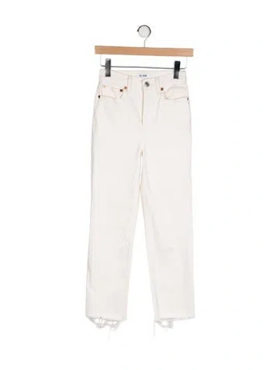Pre-owned Re/done Mid-rise Straight Leg Jeans In Neutral