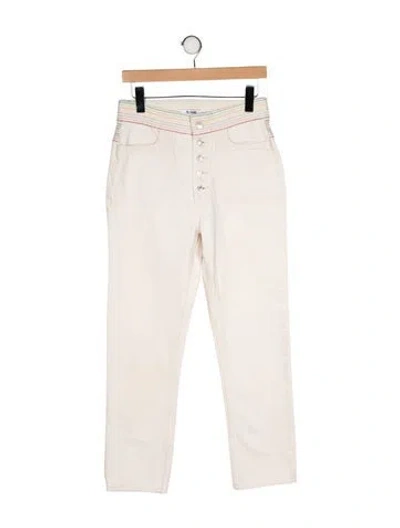 Pre-owned Re/done Mid-rise Straight Leg Jeans In Neutral