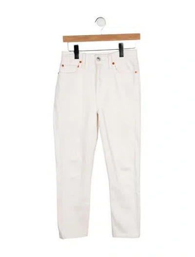Pre-owned Re/done Mid-rise Straight Leg Jeans In Neutral