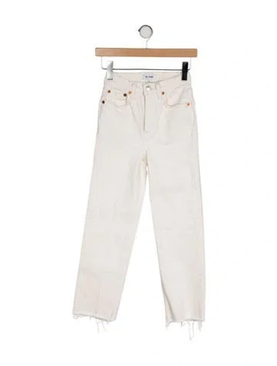 Pre-owned Re/done Mid-rise Straight Leg Jeans In Neutral