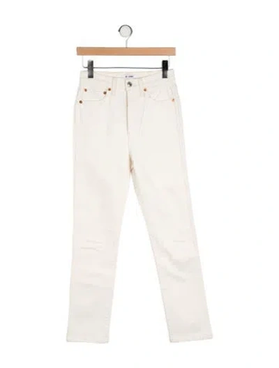 Pre-owned Re/done Mid-rise Straight Leg Jeans In Neutral