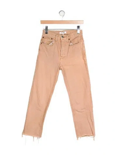 Pre-owned Re/done Mid-rise Straight Leg Jeans In Neutral
