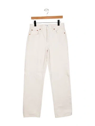 Pre-owned Re/done Mid-rise Straight Leg Jeans In Neutral