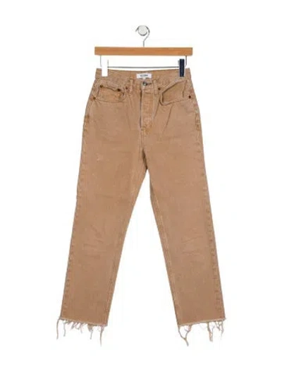 Pre-owned Re/done Mid-rise Straight Leg Jeans In Neutral